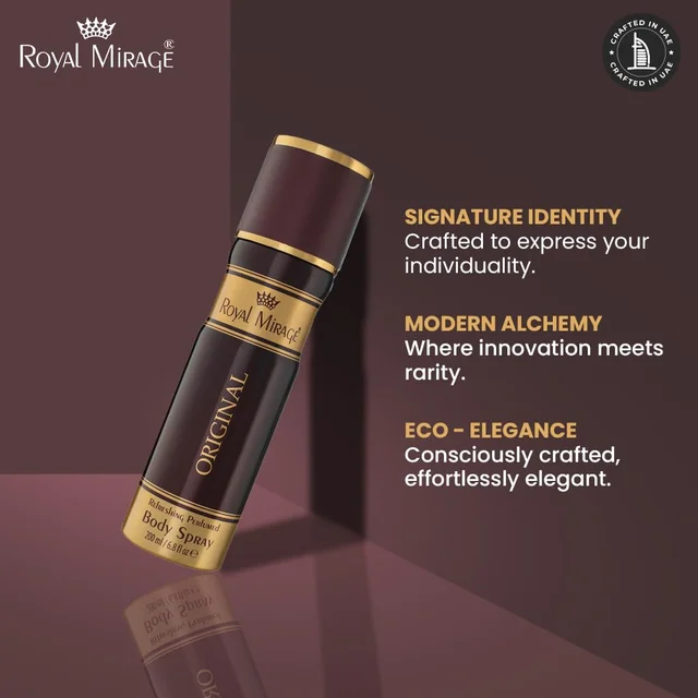 Royal Mirage Men Body Deodorant Spray 200ml Original Classic | Refreshing Perfumed Body Spray | Everyday Fragrance for Men | Long-Lasting Freshness & Confidence