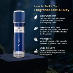 Royal Mirage Silver Body Spray 200ml | Unisex Perfume for Men & Women | Citrus, Floral & Woody Notes | Everyday Elegance | Long-Lasting Freshness | Affordable Luxury