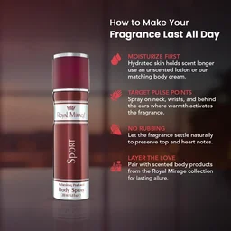 Royal Mirage Sport Body Spray 200ml | Premium Luxury Unisex Body Spray | Floral & Woody Fragrance | Energizing Scent for Daily Wear, Gym, Travel & Outdoor Use