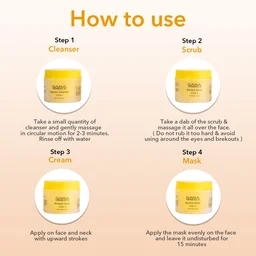 Sara Professional Sara 4-Step Banana Facial Kit (4x50g) | for Soft, Hydrated Skin | All in 1 (cleansing + scrub + cream + mask ) | Alcohol Free Formula | Smooth & Firm Skin | Suitable for All Skin Type