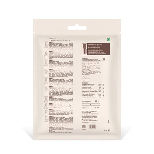 Sara Beuty Korean Glass Glow Facial Kit with Rice Extract & Ceramides | 10 Step Salon Facial Kit for Brightening, Hydration & Smooth Radiant Skin