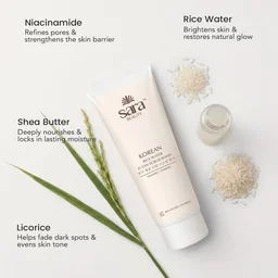 Sara Beauty Sara Korean Rice Water D-Tan Scrub Wash 120g | Rice Water, Walnut Shell & Vitamin C Face Scrub Wash | Removes Tan, Exfoliates Dead Skin, Brightens & Refreshes