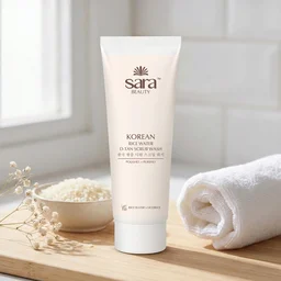 Sara Beauty Sara Korean Rice Water D-Tan Scrub Wash 120g | Rice Water, Walnut Shell & Vitamin C Face Scrub Wash | Removes Tan, Exfoliates Dead Skin, Brightens & Refreshes