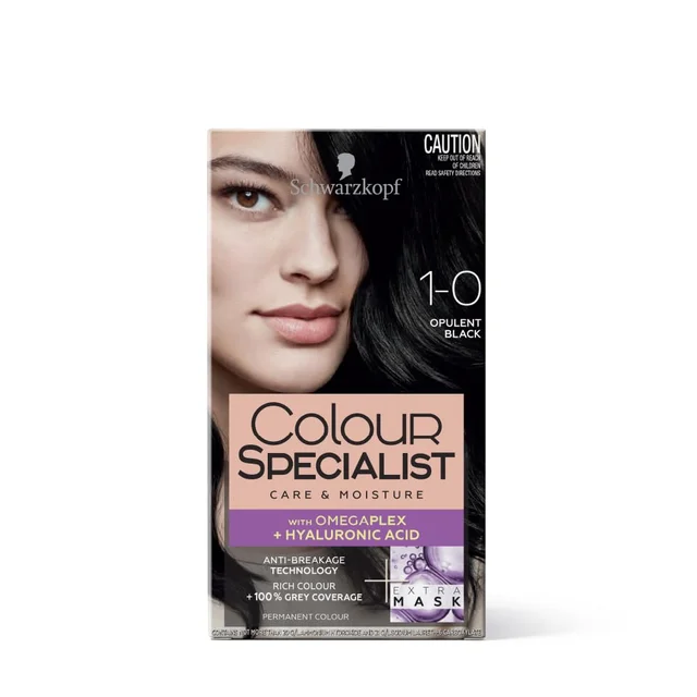 Schwarzkopf Colour Specialist 1.0 Opulent Black Hair Color 100ml | Permanent Hair Color | 100% Gray Coverage