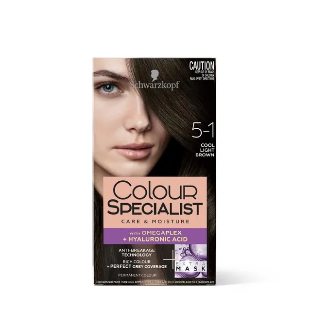 Schwarzkopf Colour Specialist 5.1 Cool Light Brown Hair Color 100ml | Permanent Hair Color | 100% Gray Coverage
