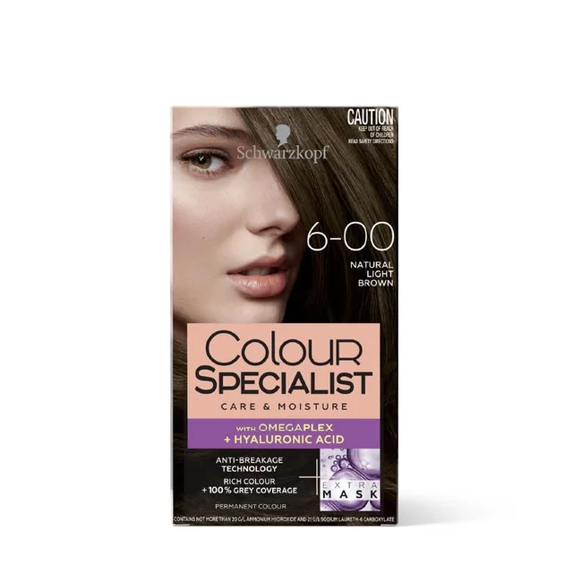 Schwarzkopf Colour Specialist 6.00 Natural Light Brown Hair Color 100ml | Permanent Hair Color | 100% Gray Coverage