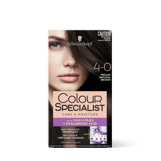 Schwarzkopf Colour Specialist 4.0 Medium Natural Brown Hair Color 100ml | Permanent Hair Color | 100% Gray Coverage