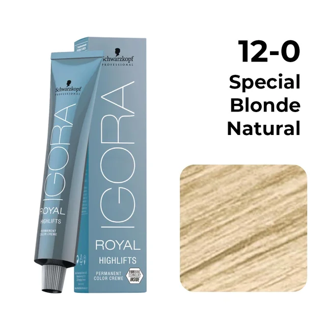 Schwarzkopf Professional Schwarzkopf Igora Royal Highlifts 12-0 Special Blonde Natural Hair Color 60ml | Permanent High Lift Color | Bond Protection