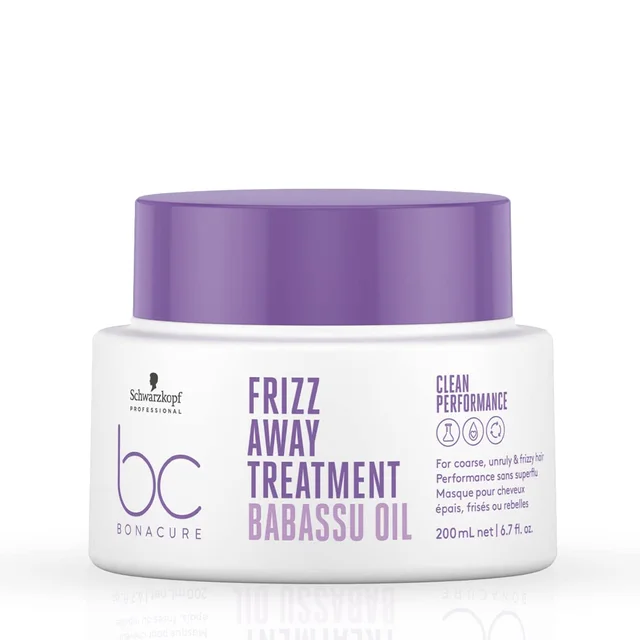 Schwarzkopf Professional Bonacure Frizz Away Treatment with Babassu Oil | for Coarse, Frizzy, Dry Hair | Makes hair soft & silky | Smooth & Control Frizz | 200ml