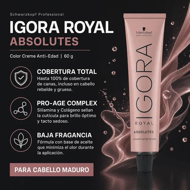 Schwarzkopf Professional Igora Royal Absolutes 7-60 Medium Blonde Chocolate Natural Hair Color 60ml | Permanent Hair Color | 100% Gray Coverage