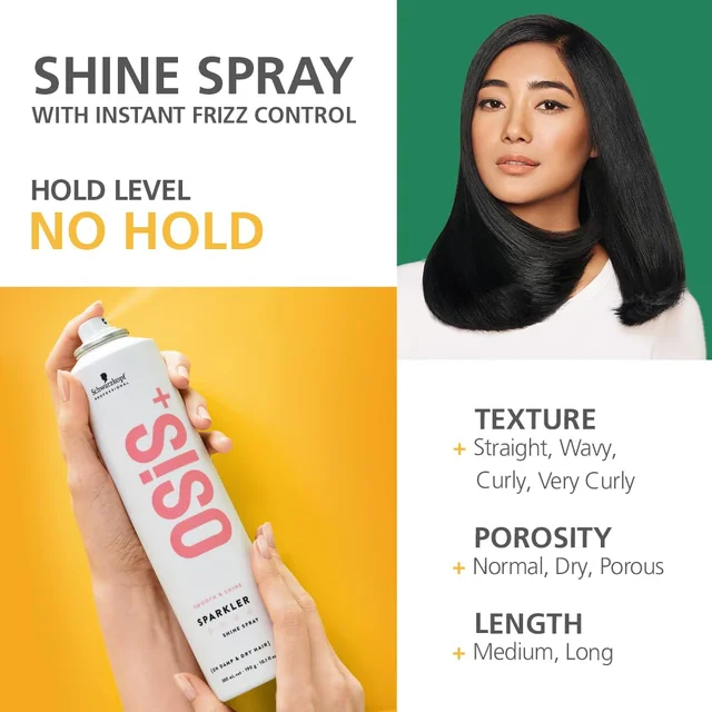 Schwarzkopf Professional OSiS+ Sparkler Shine Spray 300ml | Adds Brilliant Gloss & Shine to Hair | Lightweight Formula | Smooth, Frizz-Free Finish | Suitable for All Hair Types