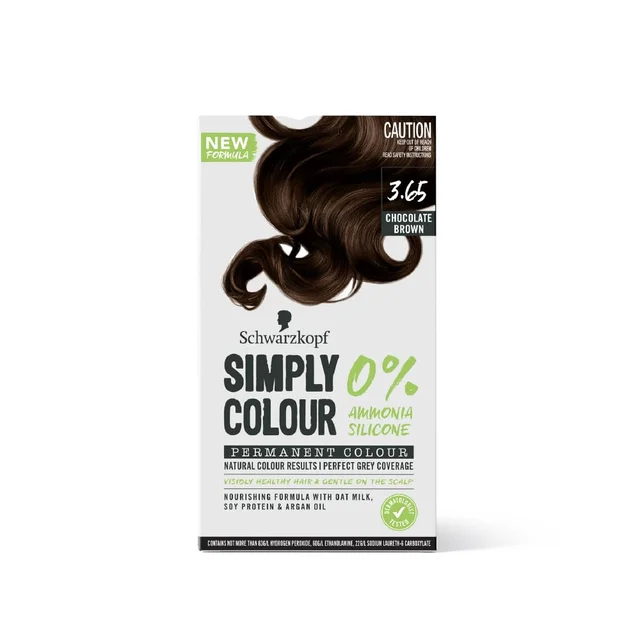 Schwarzkopf Simply Colour 3.65 Chocolate Brown Hair Color 142.5ml | Ammonia-Free | 100% Gray Coverage