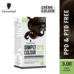 Schwarzkopf Simply Colour 3.0 Dark Brown Hair Color 142.5ml | Ammonia-Free | 100% Gray Coverage