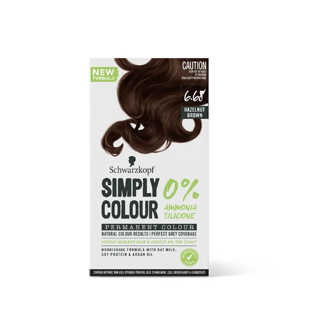 Schwarzkopf Simply Colour 6.68 Hazelnut Brown Hair Color 142.5ml | Ammonia-Free | 100% Gray Coverage