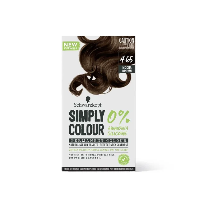 Schwarzkopf Simply Colour 4.65 Mocha Brown Hair Color 142.5ml | Ammonia-Free | 100% Gray Coverage