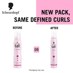 Schwarzkopf Taft Curl Hold 3 Hair Mousse | Medium Hold | Curl Definition & Frizz Control