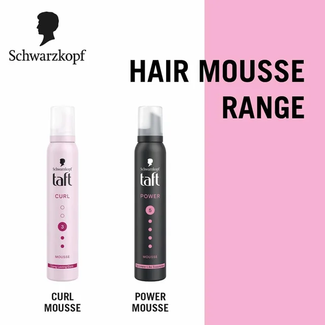 Schwarzkopf Taft Curl Hold 3 Hair Mousse | Medium Hold | Curl Definition & Frizz Control