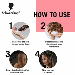 Schwarzkopf Taft Power Mousse | Strong Hold Hair Styling Mousse | Volume & Frizz Control