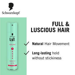 Schwarzkopf Taft Volume Hair Spray Hold Level 5 | Mega Strong Hold | Long-Lasting Hair Volume