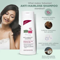 Sebamed Anti-Hairloss Shampoo 200ml| pH 5.5 | Clinically Proven Formula with NHE & Caffeine | Reduces Hair Fall & Strengthens Hair | Dermatologically Tested