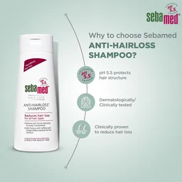 Sebamed Anti-Hairloss Shampoo 200ml| pH 5.5 | Clinically Proven Formula with NHE & Caffeine | Reduces Hair Fall & Strengthens Hair | Dermatologically Tested