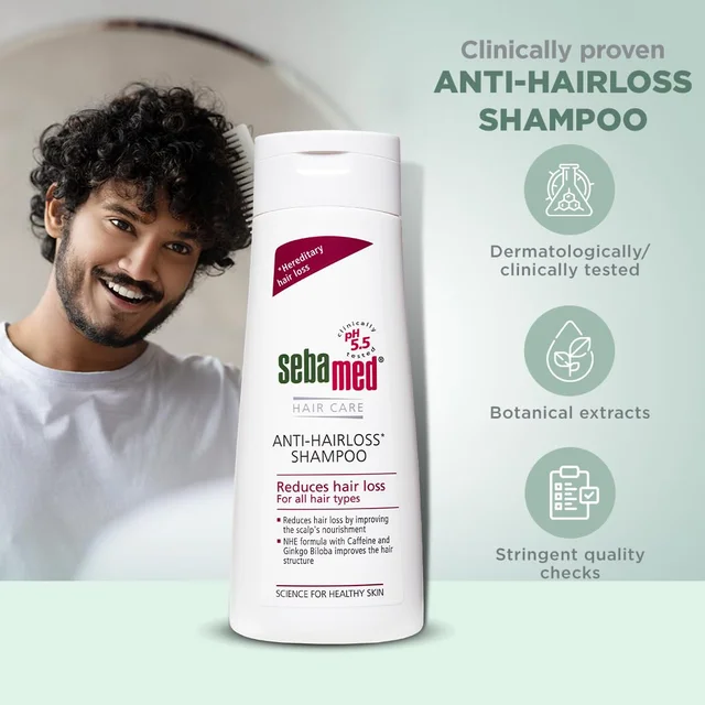Sebamed Anti-Hairloss Shampoo 200ml| pH 5.5 | Clinically Proven Formula with NHE & Caffeine | Reduces Hair Fall & Strengthens Hair | Dermatologically Tested
