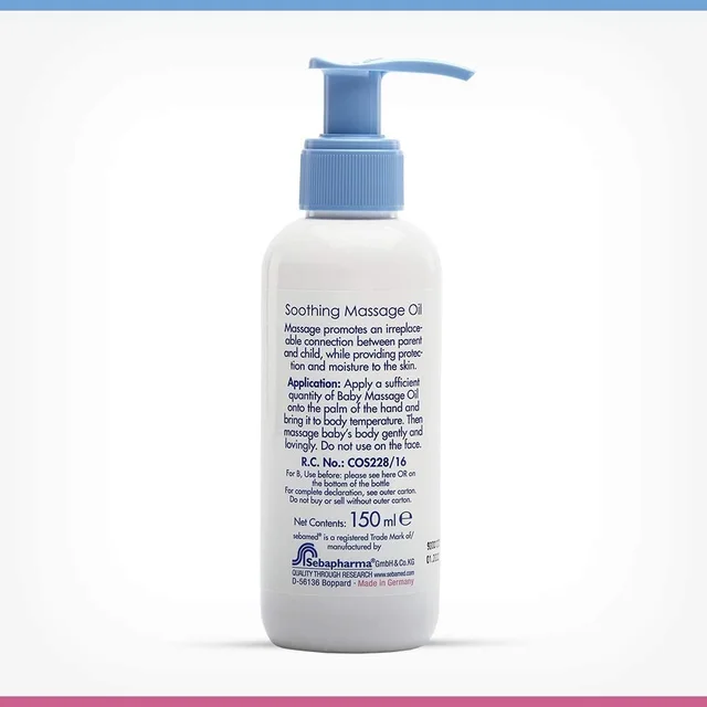 Sebamed Baby Soothing Massage Oil 150ml | pH 5.5 for Gentle & Moisturizing Care | Enriched with Natural Oils to Soothe & Hydrate Baby's Skin | Dermatologically Tested