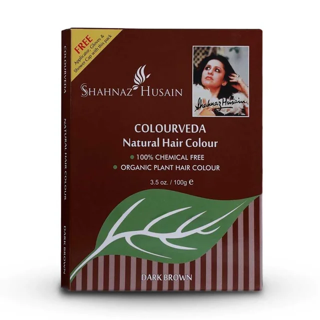 Shahnaz Husain Colourveda Dark Brown Natural Hair Color 100gm | Ammonia-Free Herbal Dye | Henna & Indigo | Nourished, Healthy & Long-Lasting Color