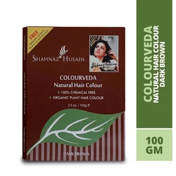 Shahnaz Husain Colourveda Natural Hair Colour Dark Brown 100g| 100% Chemical-Free Herbal Dye | Enriched with Henna & Indigo