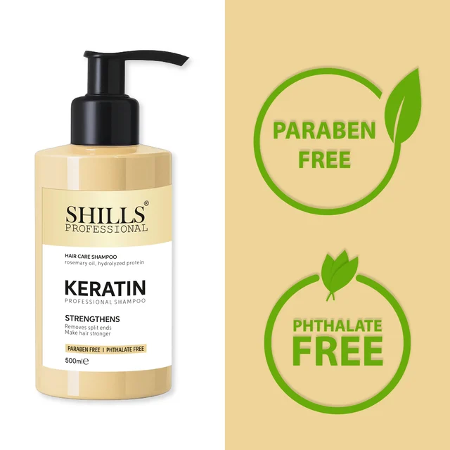 Shills Professional Shills Kerat Professional Shampoo 500ml for Smooth, Frizz-Free Hair | Keratin Infused Formula for Damage Repair, Shine & Strength | Suitable for Dry & Chemically Treated Hair