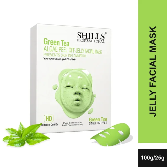 Shills Professional SHILLS Professional Algae Peel Off Jelly Facial Mask 100g Green Tea in 6 Variants| Deep Cleansing, Hydration & Skin Brightening | Spa Treatment for All Skin Types