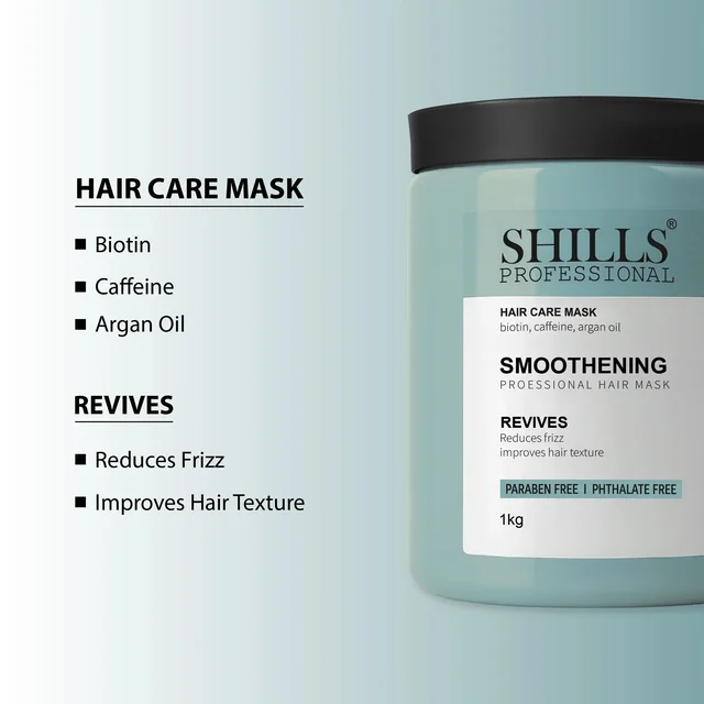 Shills Professional Smoothening Hair Mask 500gm | Deep Conditioning for Frizz Control, Smooth & Silky Hair | Keratin Infused Hair Spa Treatment for Dry & Damaged Hair