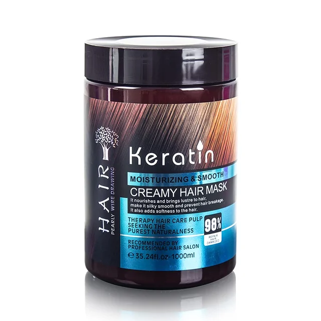 Silkera Professional Keratin Cream Hair Mask 1000ml For Girls & Boys | Moisturizing & Smoothing Treatment for Dry, Damaged, Frizzy Hair