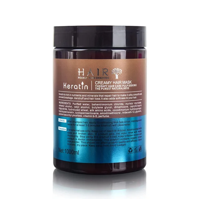 Silkera Professional Keratin Cream Hair Mask 1000ml For Girls & Boys | Moisturizing & Smoothing Treatment for Dry, Damaged, Frizzy Hair