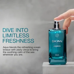 Skinn Titan Skinn 24Seven Aqua Eau De Parfum for Men 100ml | Refreshing & Long-Lasting Scent | Aquatic & Citrus Notes | Perfect for Daily Wear | Premium Fragrance for Men