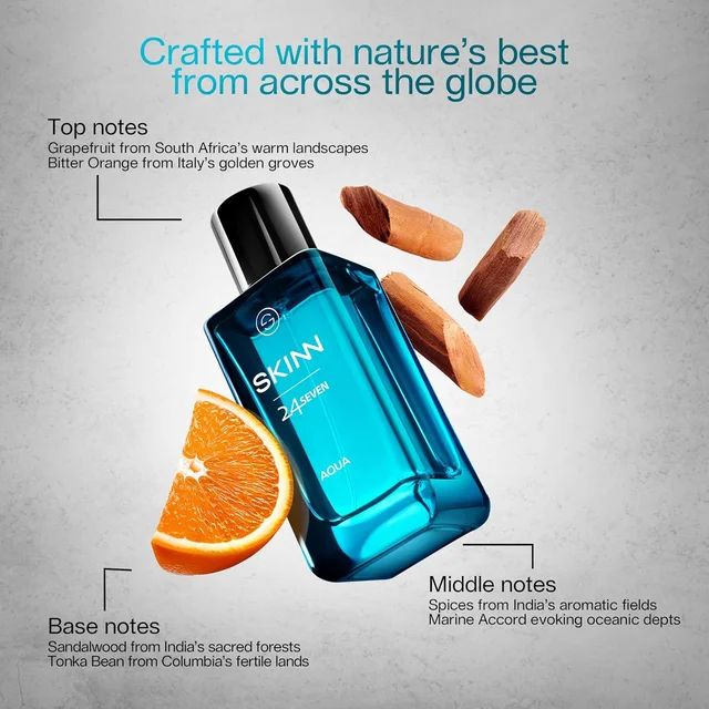 Skinn Titan Skinn 24Seven Aqua Eau De Parfum for Men 100ml | Refreshing & Long-Lasting Scent | Aquatic & Citrus Notes | Perfect for Daily Wear | Premium Fragrance for Men