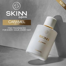 Skinn Titan Skinn 24Seven Caramel Eau De Parfum for Women 100ml | Decadent & Long-Lasting Fragrance | Caramel, Praline & Amber Notes | Ideal for Evening Wear | Premium Perfume for Women