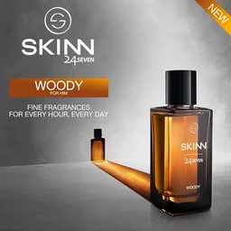 Skinn Titan Skinn 24Seven Woody Eau De Parfum for Men 100ml | Bold & Long-Lasting Fragrance | Warm & Woody Notes | Perfect for Evening Wear | Premium Perfume for Men