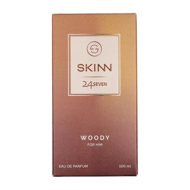 Skinn Titan Skinn 24Seven Woody Eau De Parfum for Men 100ml | Bold & Long-Lasting Fragrance | Warm & Woody Notes | Perfect for Evening Wear | Premium Perfume for Men