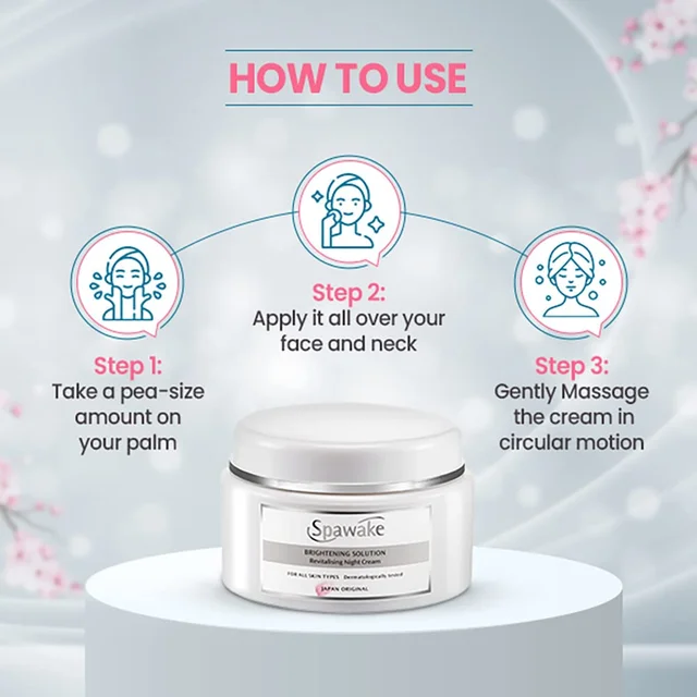 Spawake Brightening Solution Revitalising Night Cream 50g | for Soft, Smooth skin | Night Cream for Dark Spots | Non-greasy Formula | Skin Repair Night | for All Skin Types