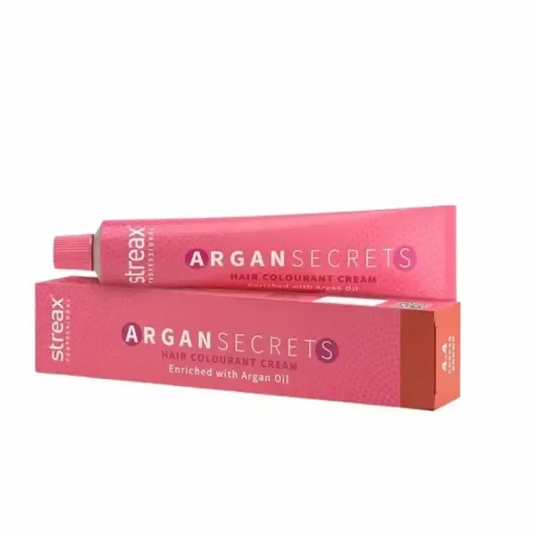 Streax Argan Secrets Hair Color 6.4 Dark Copper Blonde 60g | Long-Lasting Color, Argan & Walnut Oil | Full Grey Coverage - Dark Copper Blonde