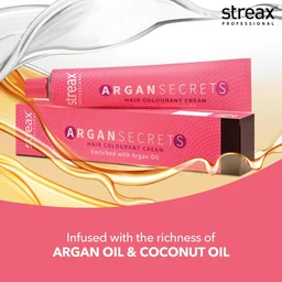Streax Color Tube Argan Secrates 7.44 Intense Copper Blonde, 60g | Ammonia-Free & Long-Lasting | Enriched with Argan & Walnut Oil for Vibrant Hair Color | Soft & Smooth Hair | Full Grey Coverage.