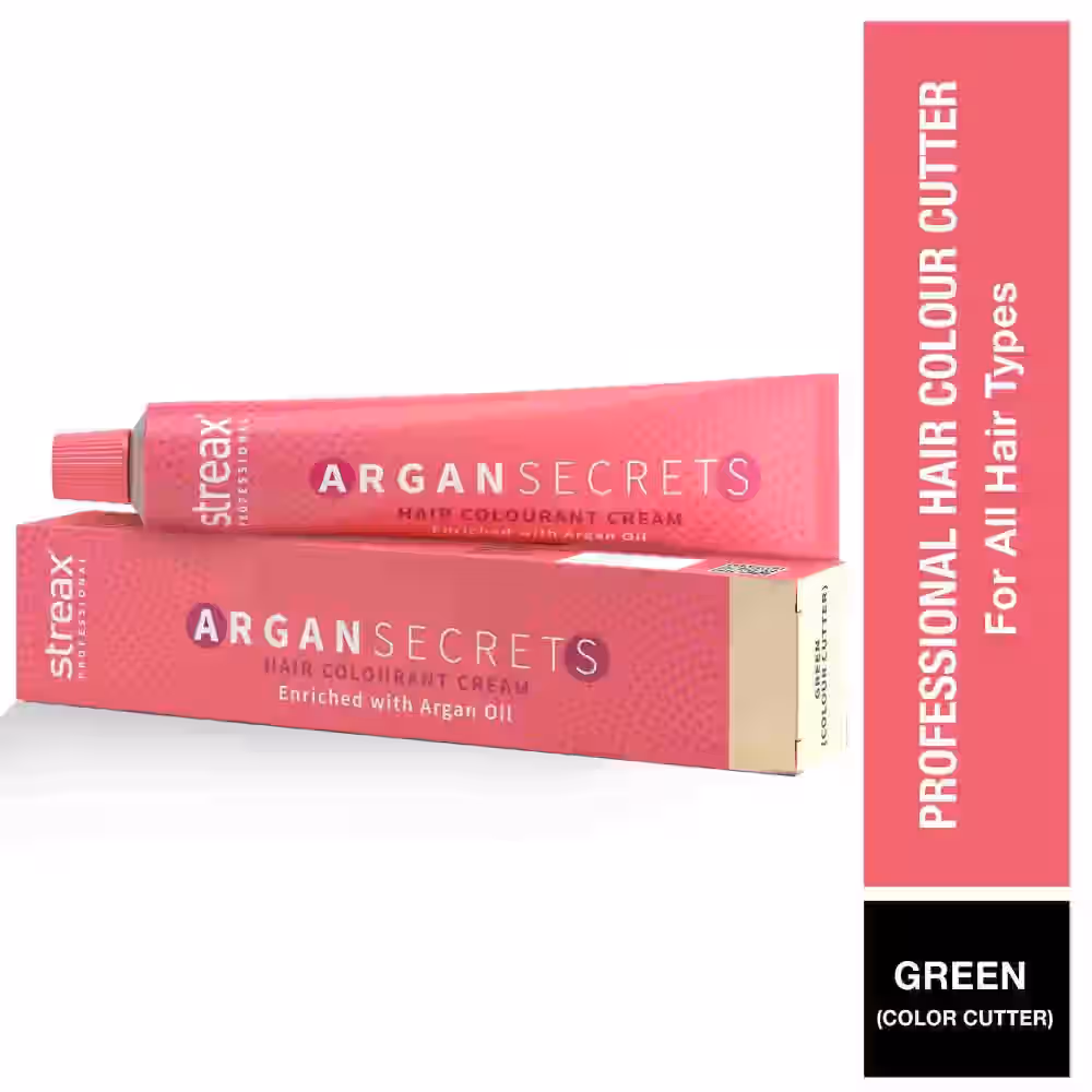 Streax Professional Argan Secrets Green Colour Cutter 60g | Hair Colour Corrector