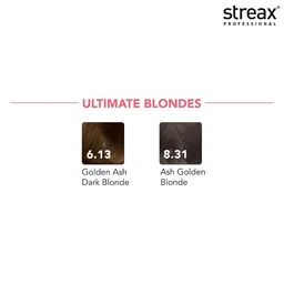 Streax Professional Argan Secrets Hair Color Ash Golden Blonde 8.31 60g | Permanent Hair Colour with Argan Oil