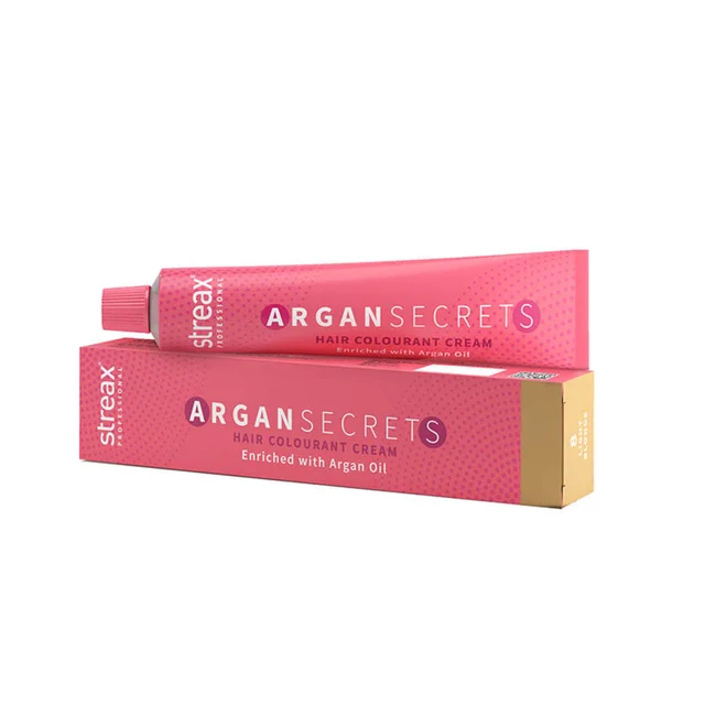 Streax Professional Argan Secrets Hair Color Light Blonde 8 60g | Permanent Hair Colour with Argan Oil