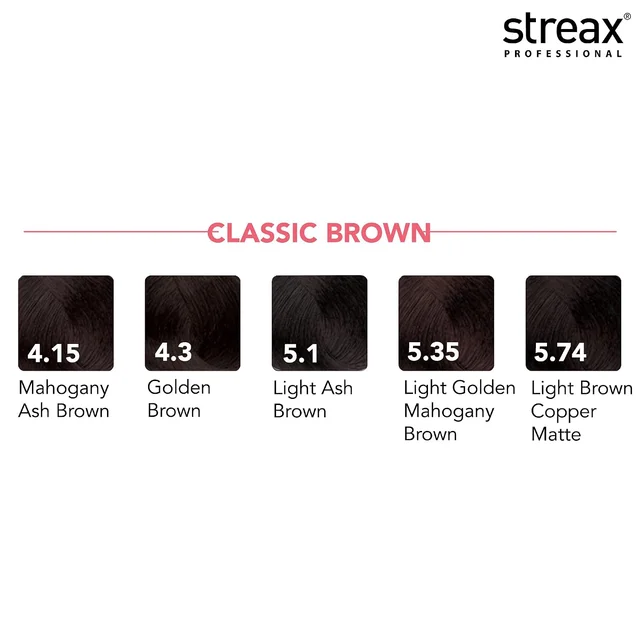 Streax Professional Argan Secrets Hair Color Light Golden Mahogany Brown 5.35 60g | Permanent Hair Colour with Argan Oil