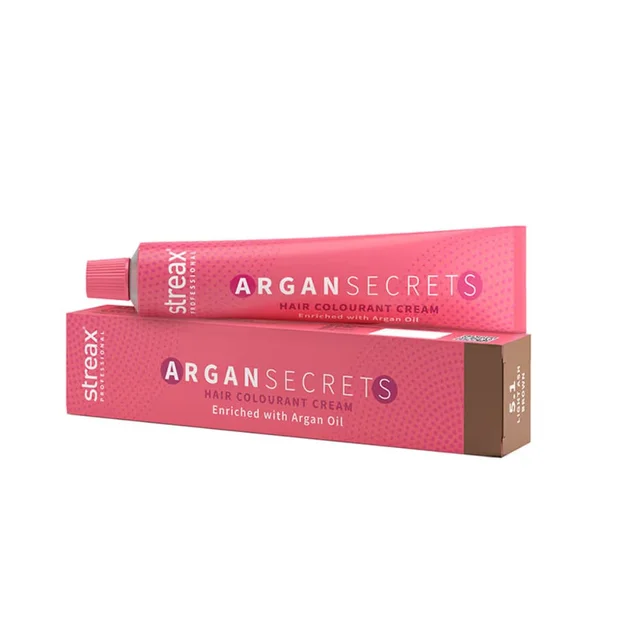Streax Professional Argan Secrets Hair Color Light Ash Brown 5.1 60g | Permanent Hair Colour with Argan Oil