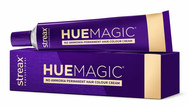 Streax Professional HueMagic Hair Color Dark Ash Blonde 6.81 90g | Ammonia-Free Permanent Hair Colour