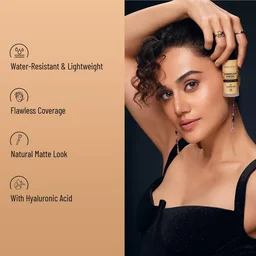 Swiss Beauty Airbrush Finish Full Coverage Foundation Shell White, 30ml | Lightweight & Hydrating, Water-Resistant Formula | Hyaluronic Acid for a Flawless Matte Look