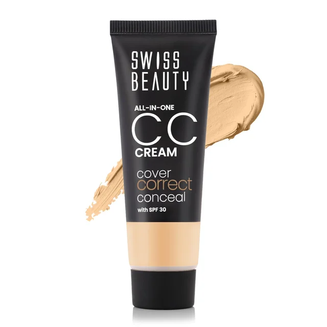 Swiss Beauty All-In-One Lightweight Fair Natural CC Cream 25g with SPF 30 | Covers, Corrects & Conceals | Hydrating, Long-Lasting & Perfect for Daily Use